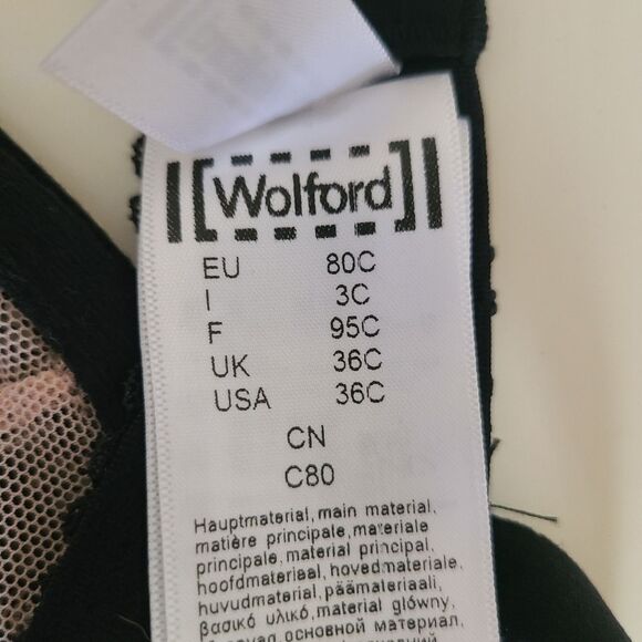 wolford sheer lace black underwire bra romantic feminine ethereal bra size 36C - Picture 4 of 5